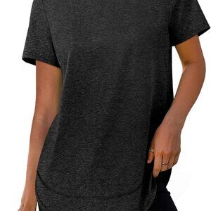 Womens Workout Tops Short Sleeve Shirts with Sun Protection Trendy Spring Summer